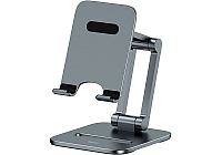 Подставка для смартфона Baseus Desktop Biaxial Foldable Metal Stand Grey (LUSZ000013)