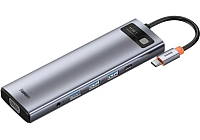 USB-хаб Baseus Metal Gleam Series 11-in-1 Multifunctional Type-C Hub Docking Station Space Gray (CAHUB-CT0G)