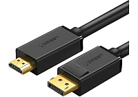 Кабель UGREEN DP101-10238 DisplayPort (M) to HDMI (M), 4K@30Hz, 1m, Black UGREEN DP Male to HDMI Male Cable 1m DP101 (Black) 10238