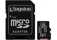 Карта памяти Kingston microSDHC 512GB microSDXC Class10 UHS-I с адаптером (SDCS2/512GB)