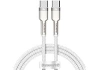 Кабель Baseus CATJK-C02 Cafule Series Metal Data Cable Type-C to Type-C 100W 1m White