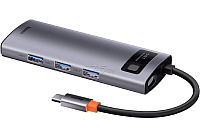USB-хаб Baseus Metal Gleam Series 5-in-1 Multifunctional Type-C HUB Docking Station Gray (CAHUB-CX0G)