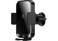 Автомобильный держатель с беспроводной зарядкой Baseus SUDD000001 Halo Electric Wireless Charging Car Mount 15W Black