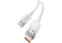 Кабель Baseus Explorer Series Fast Charging Cable with Smart Temperature Control USB to Type-C 100W 2m White (CATS010502)