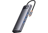 Док-станция Baseus Metal Gleam Series 8-in-1 Multifunctional Type-C HUB Docking Station Gray (WKWG050013)