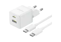 Сетевое зарядное устройство Baseus Palm C+U 30W EU Moon White (P1011160A213-01)