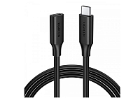 Кабель UGREEN US353-10387; Type-C 3.1 Gen2 (M) to Type-C 3.1 Gen2 (F), 1m, силиконовый, Black
