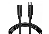 Кабель UGREEN US353-10387; Type-C 3.1 Gen2 (M) to Type-C 3.1 Gen2 (F), 1m, силиконовый, Black